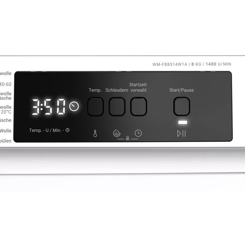 Daewoo WM-FB8514W1A-DE veļas mazgājamā mašīna Priekšējā ielāde 8 kg 1400 apgr./min Balta