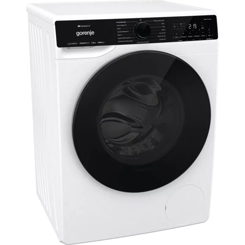 Gorenje WPNA84A2TS veļas mazgājamā mašīna, priekšējā ielāde, 8 kg, 1400 apgr./min, melna, balta