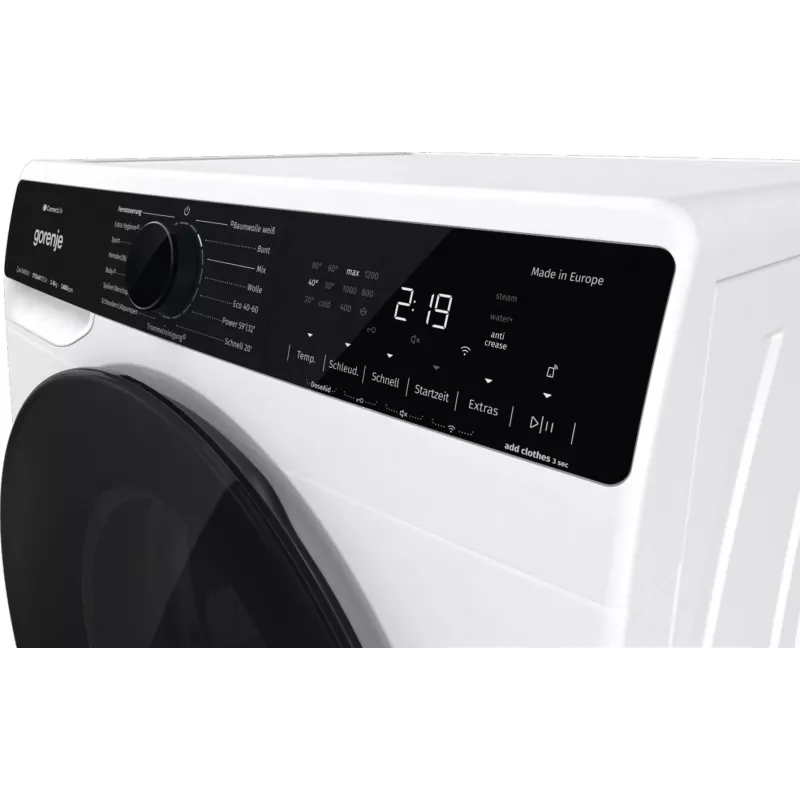 Gorenje WPNA84A2TS veļas mazgājamā mašīna, priekšējā ielāde, 8 kg, 1400 apgr./min, melna, balta