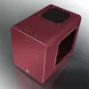RAIJINTEK METIS PLUS Mini Tornis PC korpuss Sarkans — Mini-ITX, 1x 3.5 collu slots, 4x 2.5 collu sloti, 120 mm ventilatori