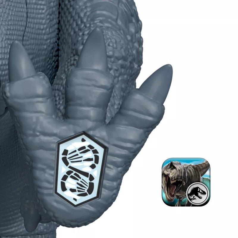 Jurassic World Rebirth Wild Roar Abelisaurus dinozauru rotaļlieta, astes kontrolēts uzbrukums un skaņa