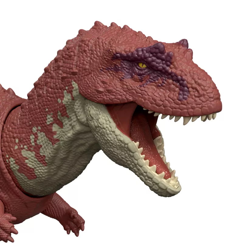Jurassic World Rebirth Wild Roar Aucasaurus dinozauru rotaļlieta, astes vadīts uzbrukums, košana un skaņa