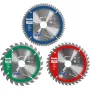 Zāģa asmeņu komplekts Einhell-KWB 584795, Ø165mm, urbums 20mm, 3 gab. skaidu plātnei, cietkokam, saplāksnim, plastmasai, mīkstkokam