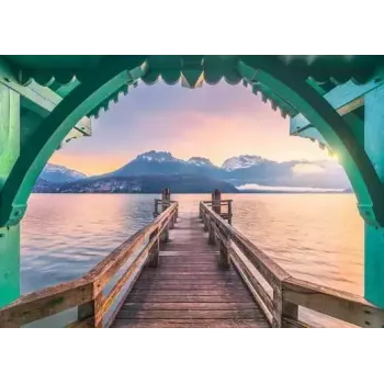 Puzle Ravensburger Gājēju tiltiņš pie Laka d'Annecy, Francija — 1000 gab., 700 mm platums