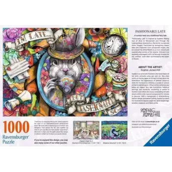 Puzle Ravensburger Fashionably Late — 1000 gabali, Ainavas formāts, 700 × 500 mm