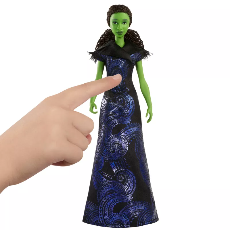 Mattel Universal Pictures’ Wicked: For Good dziedoša Elfabas lelle, filmas iedvesmots tērps, dzied “For Good”