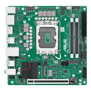 Mini ITX mātesplate ASUS PRO Q870I-C-CSM LGA 1851, Intel Q870, DDR5 SO-DIMM, 2 sloti, līdz 128 GB