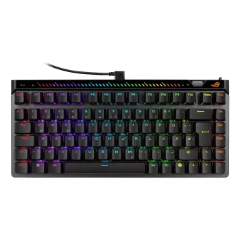 Mehāniskā spēļu tastatūra ASUS ROG Falchion Ace 75% — USB, magnētiski-mehāniskie slēdži, RGB, melna