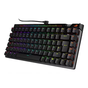 Mehāniskā spēļu tastatūra ASUS ROG Falchion Ace 75% — USB, magnētiski-mehāniskie slēdži, RGB, melna