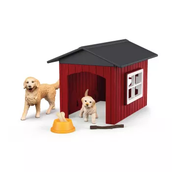 Schleich FARM WORLD Suņu būda ar zelta retrīveru