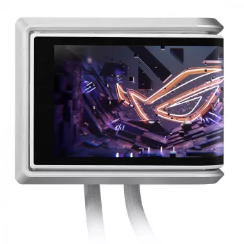 All-in-one šķidruma dzesētājs ASUS ROG RYUO IV 360 ARGB WHT — 360 mm radiators, 120 mm ventilatori, Balts