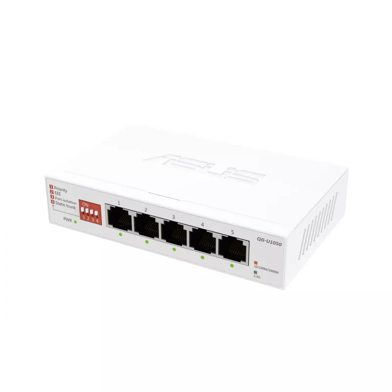 ASUS QG-U1050 Nepārvaldāms 2.5G Ethernet slēdzis (100/1000/2500) Balts