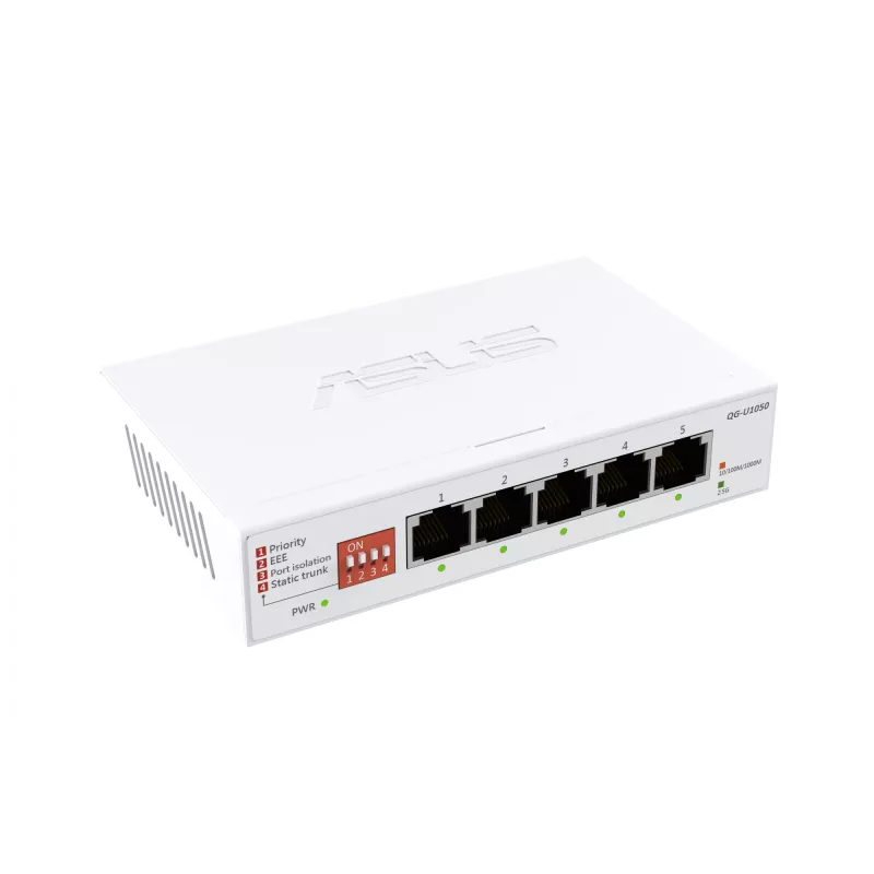 ASUS QG-U1050 Nepārvaldāms 2.5G Ethernet slēdzis (100/1000/2500) Balts