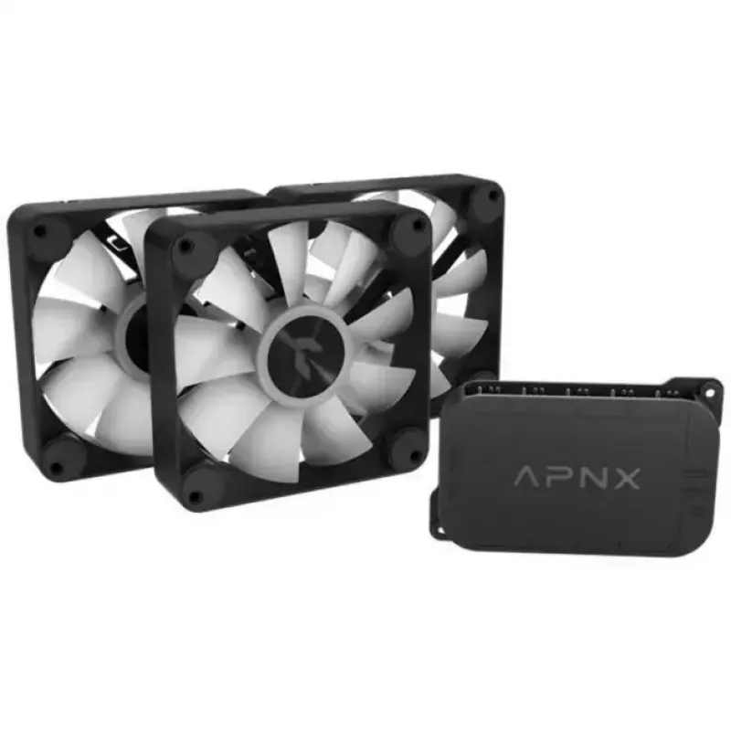 APNX FP1-120 120 mm korpusa ventilatori 3 komplektā (melns)