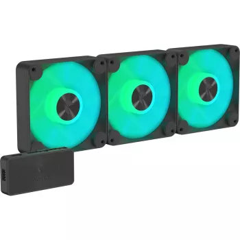 APNX FP1-120 120 mm korpusa ventilatori 3 komplektā (melns)
