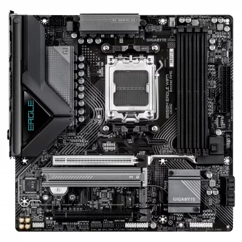 Mātesplate GIGABYTE B850M EAGLE WIFI7 — Micro ATX, Socket AM5, AMD B850, DDR5 līdz 8200MHz (O.C.), 4 DIMM, PCIe 5.0, Wi‑Fi 7, 2.5 GbE