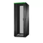 Brīvi stāvošs serveru skapis APC Easy Rack 48U (melns) ar jumtu, riteņiem, kājām, 4 kronšteiniem, sānu paneļiem — 2258 x 800 x 1200 mm