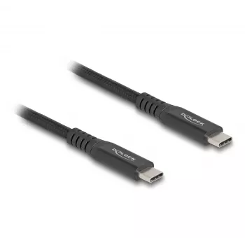 USB kabelis DeLOCK USB Type-C vīriešu/vīriešu 20 Gbps 0,5 m melns metāla
