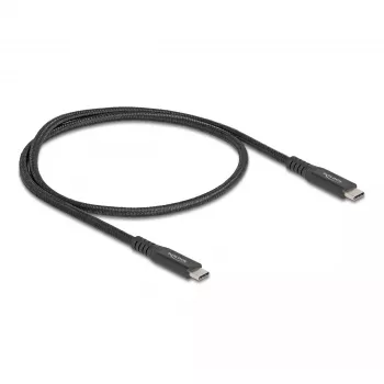 USB kabelis DeLOCK USB Type-C vīriešu/vīriešu 20 Gbps 0,5 m melns metāla