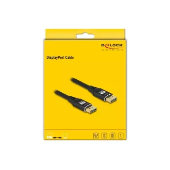 DeLOCK DisplayPort kabelis 8K 60 Hz 1 m Melns Metāla