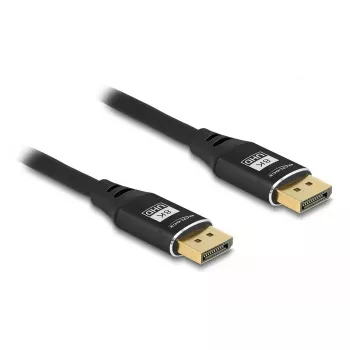 DeLOCK DisplayPort kabelis 8K 60 Hz 1 m Melns Metāla