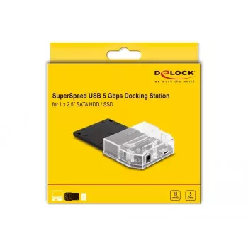 DeLOCK SuperSpeed USB Doku Stacija 2.5 collu SATA HDD SSD Melna