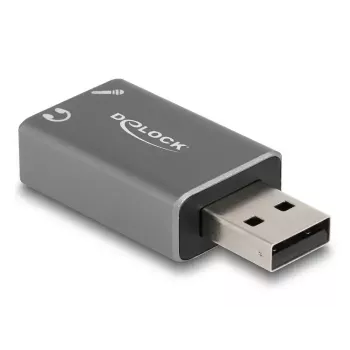 DeLOCK ārējā USB skaņas karte, USB-A vīriešu savienotājs uz 2 x 3,5 mm stereo