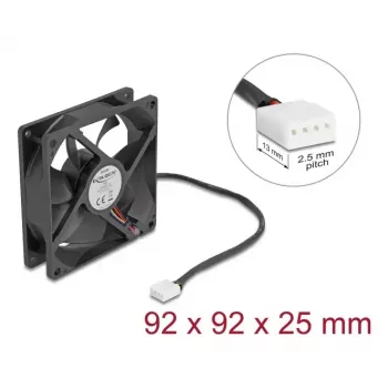 Ventilators DeLOCK 67302 9,2 cm Melns Lodīšu gultnis