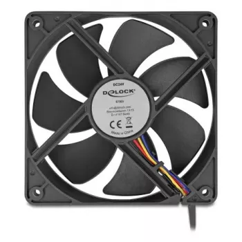 DELOCK 67303 Datora korpusa ventilators 120 mm, 24 V, lodīšu gultnis, melns