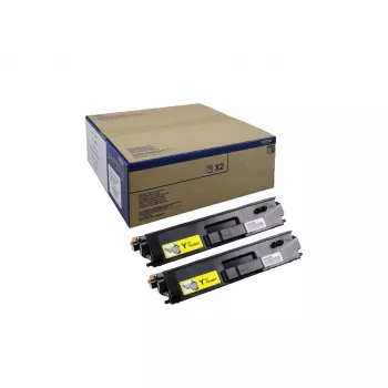 Tonera kasetne Brother TN-900YTWIN Dzeltena, originala, 2 gab., 12 000 lpp katra