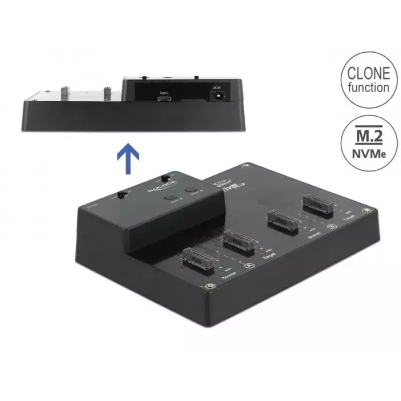 Docking Station DeLOCK 64124 USB 3.2 Gen 2 Type-C Melns SSD M.2