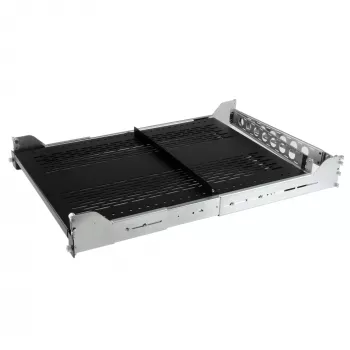 StarTech.com 2U Ventilējams Bīdāms Servera Plaukta Plaukts ar Kabeļu Pārvaldības Roku - 27.7 līdz 31.6 collu Regulējams Montāžas Dziļums - 50 mārciņas - 19 collu Servera Paplāte Iekārtu Plauktam - 24 collas Dziļš