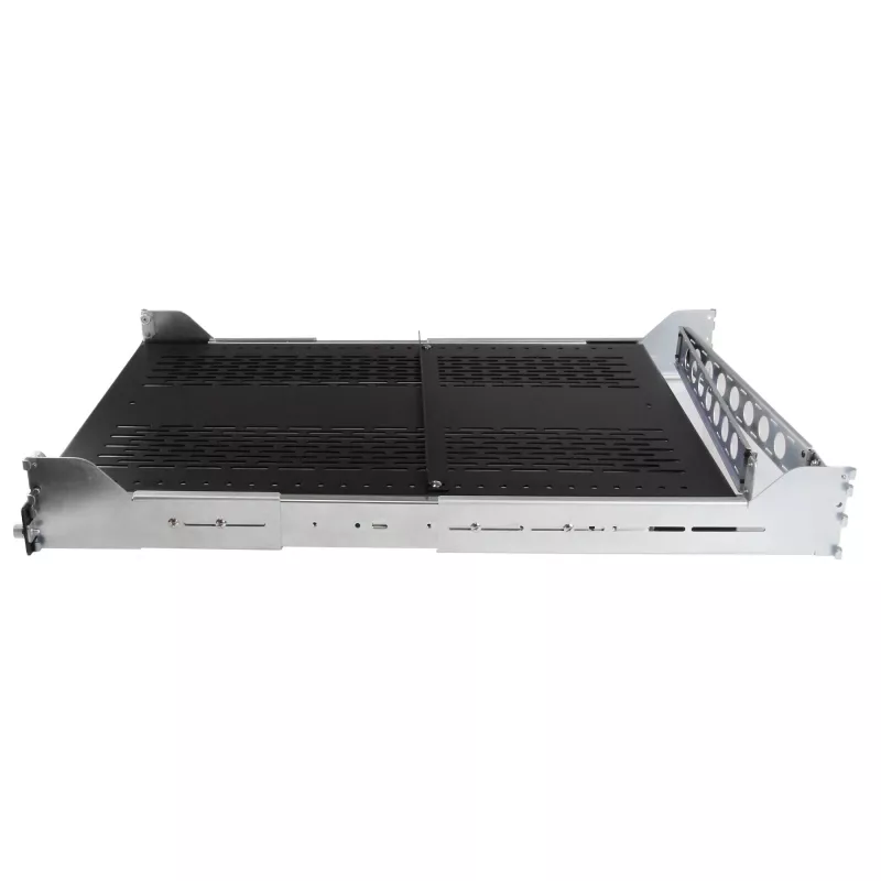 StarTech.com 2U Ventilējams Bīdāms Servera Plaukta Plaukts ar Kabeļu Pārvaldības Roku - 27.7 līdz 31.6 collu Regulējams Montāžas Dziļums - 50 mārciņas - 19 collu Servera Paplāte Iekārtu Plauktam - 24 collas Dziļš