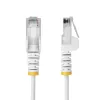 StarTech.com 1,5m baltais plānais CAT6 Ethernet kabelis, bez aizķeršanās, 100W PoE, UTP, LSZH, 28AWG tīrs varš, plānais RJ45 tīkla vads ar sprieguma mazinātājiem, individuāli testēts