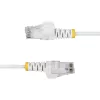 StarTech.com 1,5m baltais plānais CAT6 Ethernet kabelis, bez aizķeršanās, 100W PoE, UTP, LSZH, 28AWG tīrs varš, plānais RJ45 tīkla vads ar sprieguma mazinātājiem, individuāli testēts
