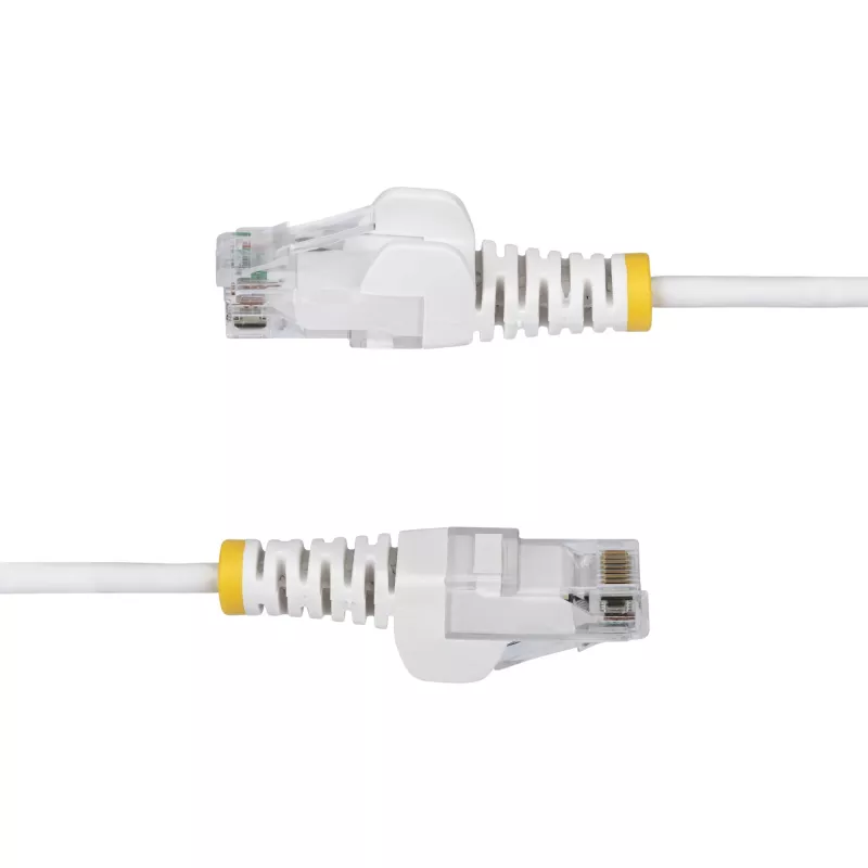 StarTech.com 1,5m baltais plānais CAT6 Ethernet kabelis, bez aizķeršanās, 100W PoE, UTP, LSZH, 28AWG tīrs varš, plānais RJ45 tīkla vads ar sprieguma mazinātājiem, individuāli testēts