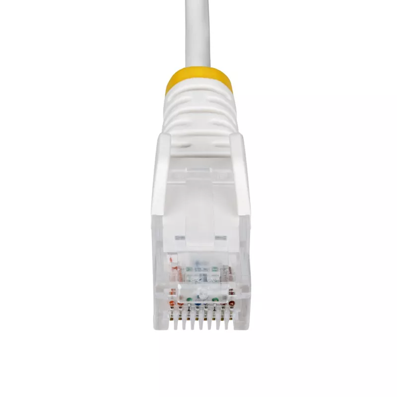 StarTech.com 1,5m baltais plānais CAT6 Ethernet kabelis, bez aizķeršanās, 100W PoE, UTP, LSZH, 28AWG tīrs varš, plānais RJ45 tīkla vads ar sprieguma mazinātājiem, individuāli testēts