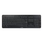 Tastatūra Cherry Stream Ultimate — pilna izmēra AZERTY, USB + RF bezvadu + Bluetooth, šķērveida slēdži, LED fona apgaismojums, melna