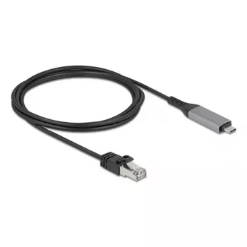 USB Type-C uz RJ45 Gigabitu Ethernet kabelis DELOCK 2 m Cat6 Antracīts/Melns