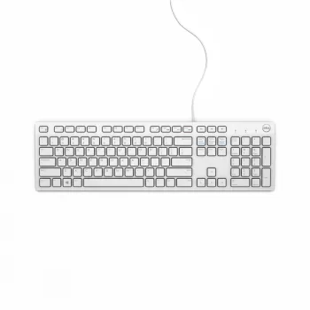 DELL vadu tastatūra KB216 - vācu (QWERTZ) - balta, pilna izmēra (100%), vadu, USB, QWERTZ, balta