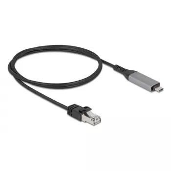 USB Type-C uz RJ45 Gigabitu Ethernet kabelis DELOCK 1 m Cat6 Antracīts/Melns