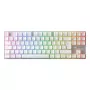 Bezvadu spēļu tastatūra CHERRY MX 8.2 Pro TMR — Tenkeyless, QWERTZ vācu, USB + RF + Bluetooth, RGB, Sudrabs/Balts