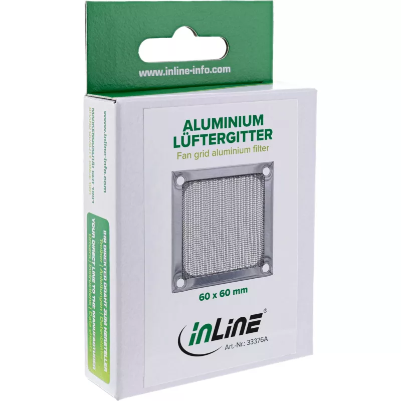 InLine alumīnija režģa filtrs ventilatoram 60 mm 33376A