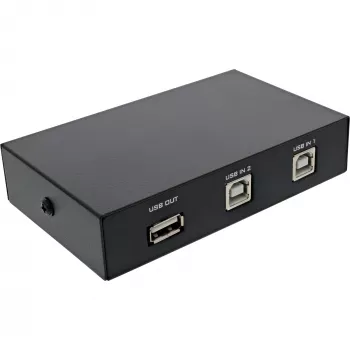 InLine USB 2.0 manuāls slēdzis, USB-A ierīce uz 2 datoriem, 75 x 115 x 25 mm