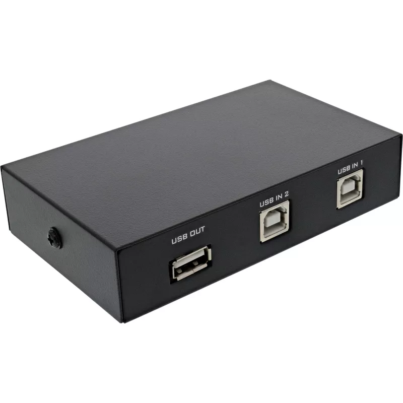 InLine USB 2.0 manuāls slēdzis, USB-A ierīce uz 2 datoriem, 75 x 115 x 25 mm