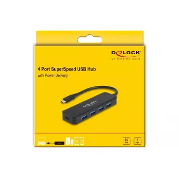 DeLOCK 64170 USB 3.2 Gen 1 Type-C Hubs 5000 Mbit/s Melns