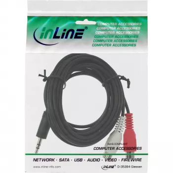 Audio kabelis 2x RCA sieviete / 3.5mm stereo vīrietis 1m InLine 89941B