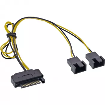 InLine SATA Y-barojuma kabelis SATA sievišķais / 2x FAN 2 kontaktu vīrišķais 0.30m