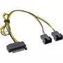 InLine SATA Y-barojuma kabelis SATA sievišķais / 2x FAN 2 kontaktu vīrišķais 0.30m