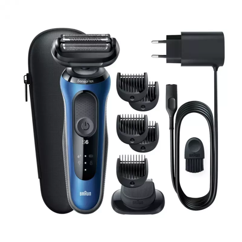 Braun Series 6 61-B1500s Skūšanās mašīna ar trimmeri, zila